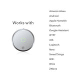 August AUG-SL-CON-S03 Silver Smart Lock Pro, 3rd Generation-Dark Gray, Apple HomeKit Compatible and Z-Wave Plus Enabled