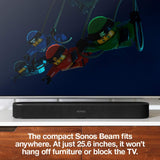 Sonos Beam - Smart TV Sound Bar with Amazon Alexa Built-in - Black