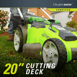 Greenworks 20-Inch 40V Twin Force Cordless Lawn Mower, 4.0 AH & 2.0 AH Batteries Included 25302 (Renewed)
