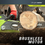 Greenworks 16-Inch 40V Cordless Chainsaw, 4.0 AH Battery Included 20312